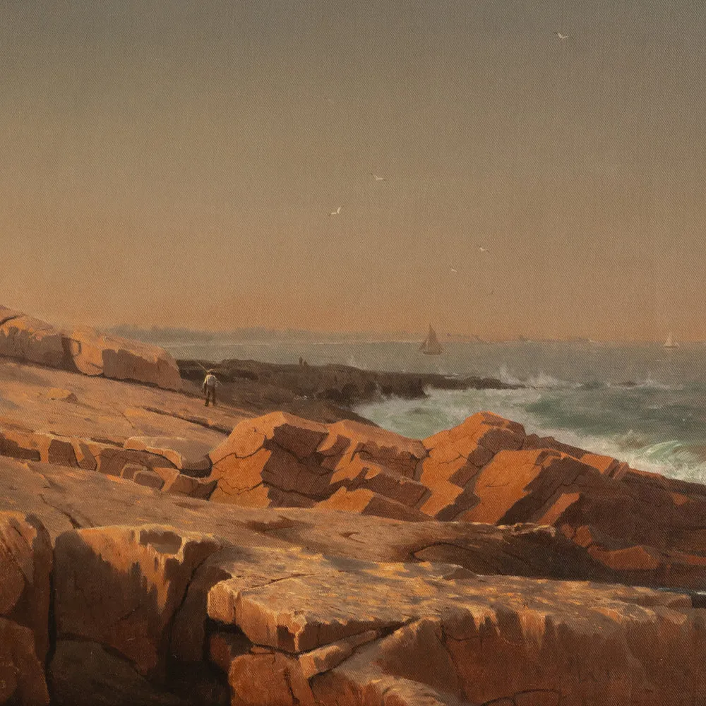 William Stanley Haseltine (1835–1900). Rocks at Halibut Point, Cape Ann. Oil on canvas, 18 1/8 x 32 1/4 in. (detail)