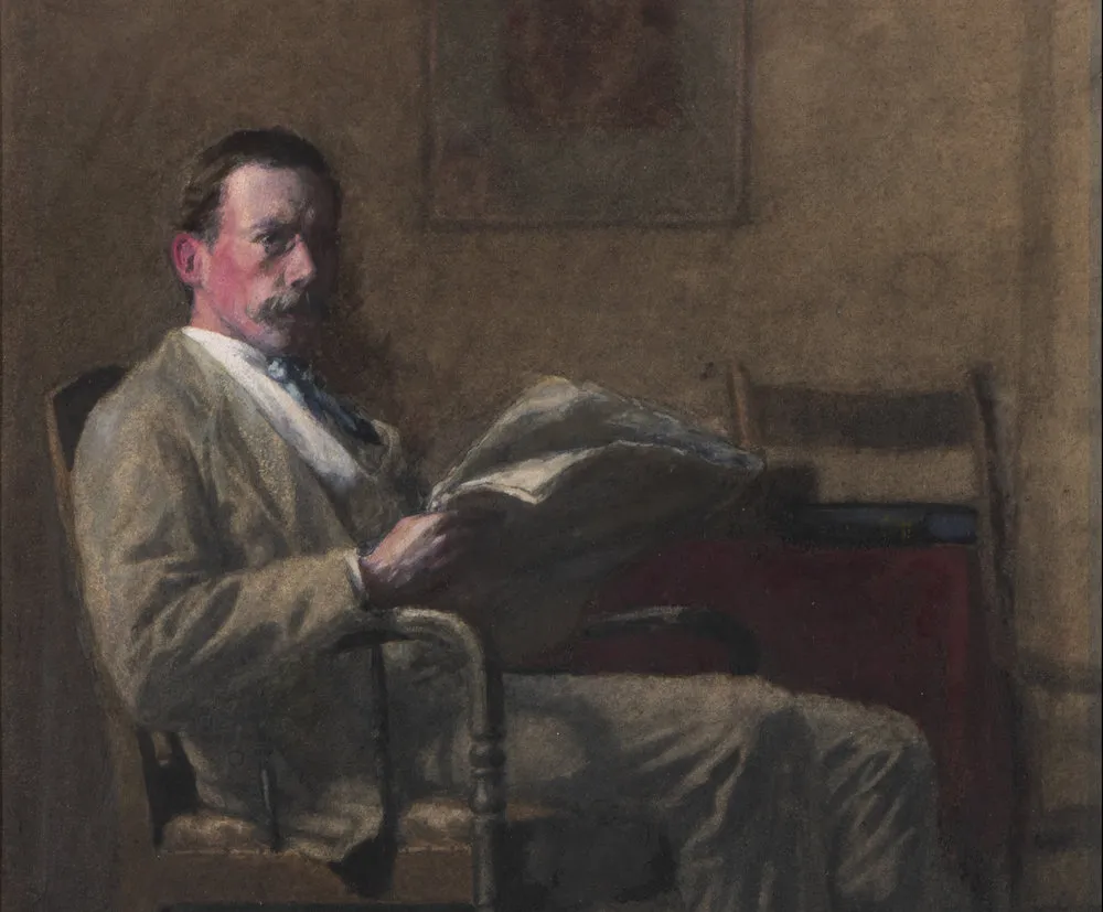 Thomas Anshutz (1851–1912). Portrait of a Philadelphia Gentleman (Ernest Lee Parker). Watercolor and gouache on paperboard. 12 1/4 x 9 1/4 in. (detail)