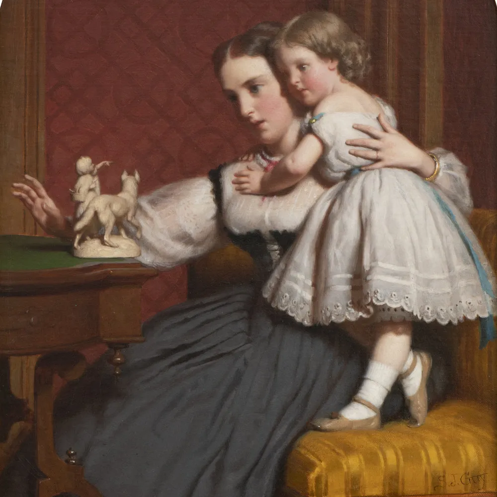Seymour Joseph Guy (1824-1910). The Sorrows of Little Red Riding Hood, 1865. Oil on canvas, 15 1/2 x 12 1/4 in. (detail)