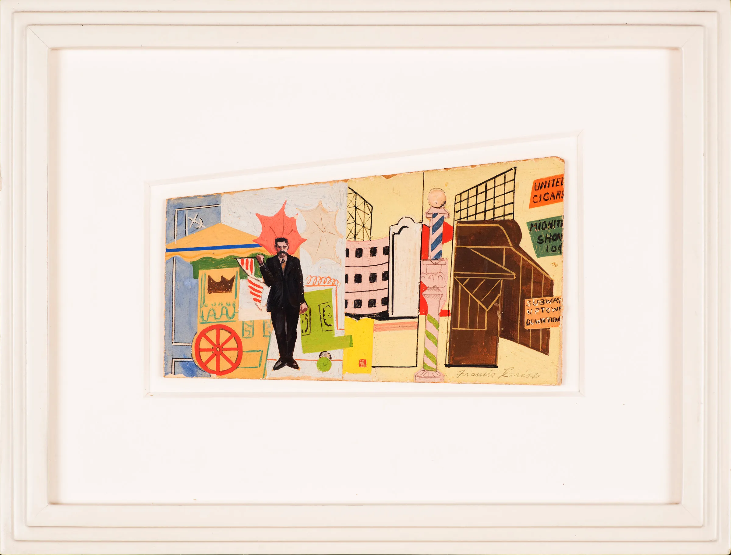 Francis Criss (1901–1973), Mural Study, c. 1930s, oil on artist board, 4 x 7 in., signed lower right: Francis Criss (framed)