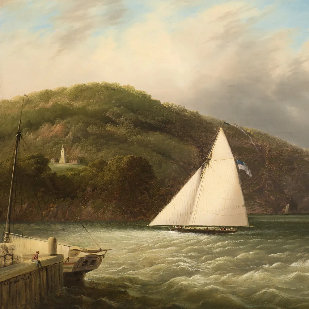 Edmund C. Coates (1816–1871)  Yachting on the Hudson, 1863 Oil on canvas, 24 x 34 in. (detail)
