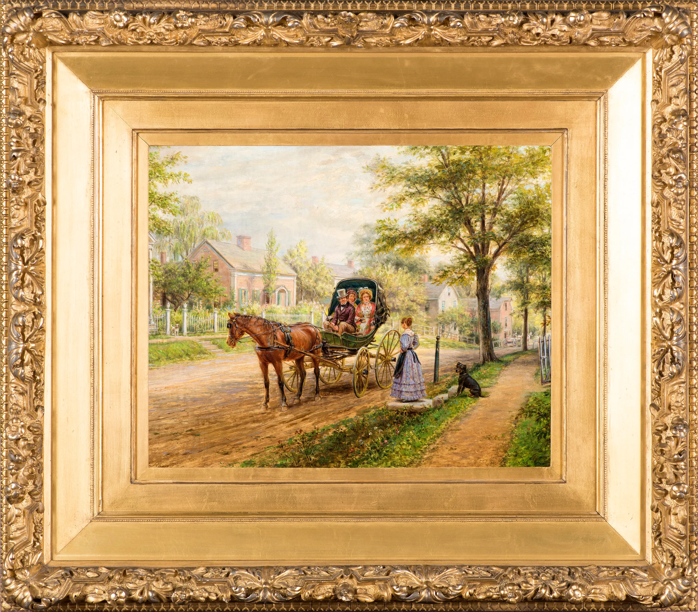 Edward Lamson Henry (1841–1919),  A Sunday Visit, 1906. Oil on canvas, 12 x 16 in. (framed).