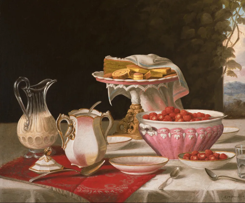 John F. Francis (1808–1886), The Dessert, 1872, oil on canvas, 25 x 30 ½ in.(detail)