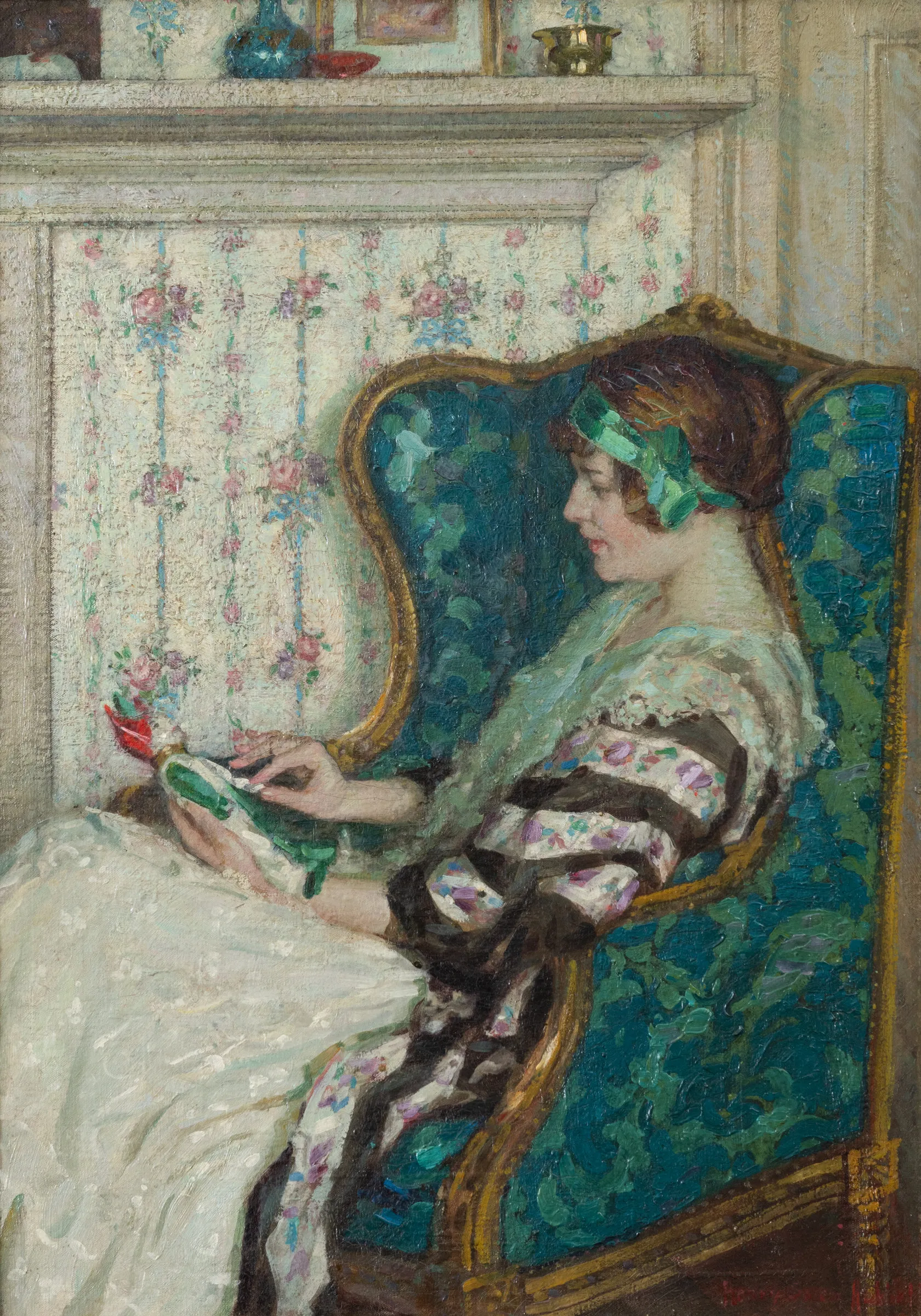 Henry Salem Hubbell (1870–1949). The Pied Mannequin, 1917. Oil on canvas, 26 x 18 1/2 in. Signed lower right: Henry Salem Hubbell