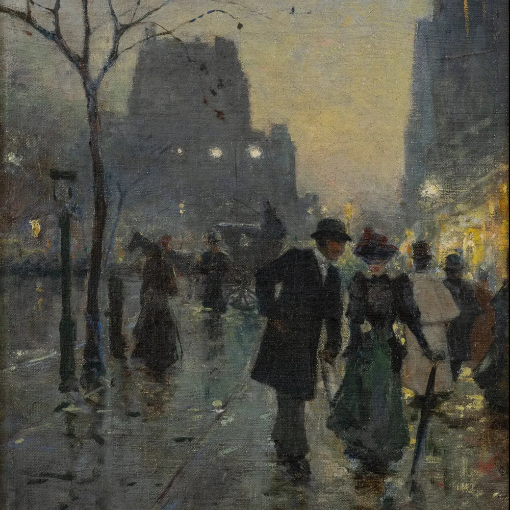 Alessandro Guaccimanni (1864–1927). Fifth Avenue at 24th Street, 1893. Oil on canvas, 14 x 8 1/2 in. (detail)