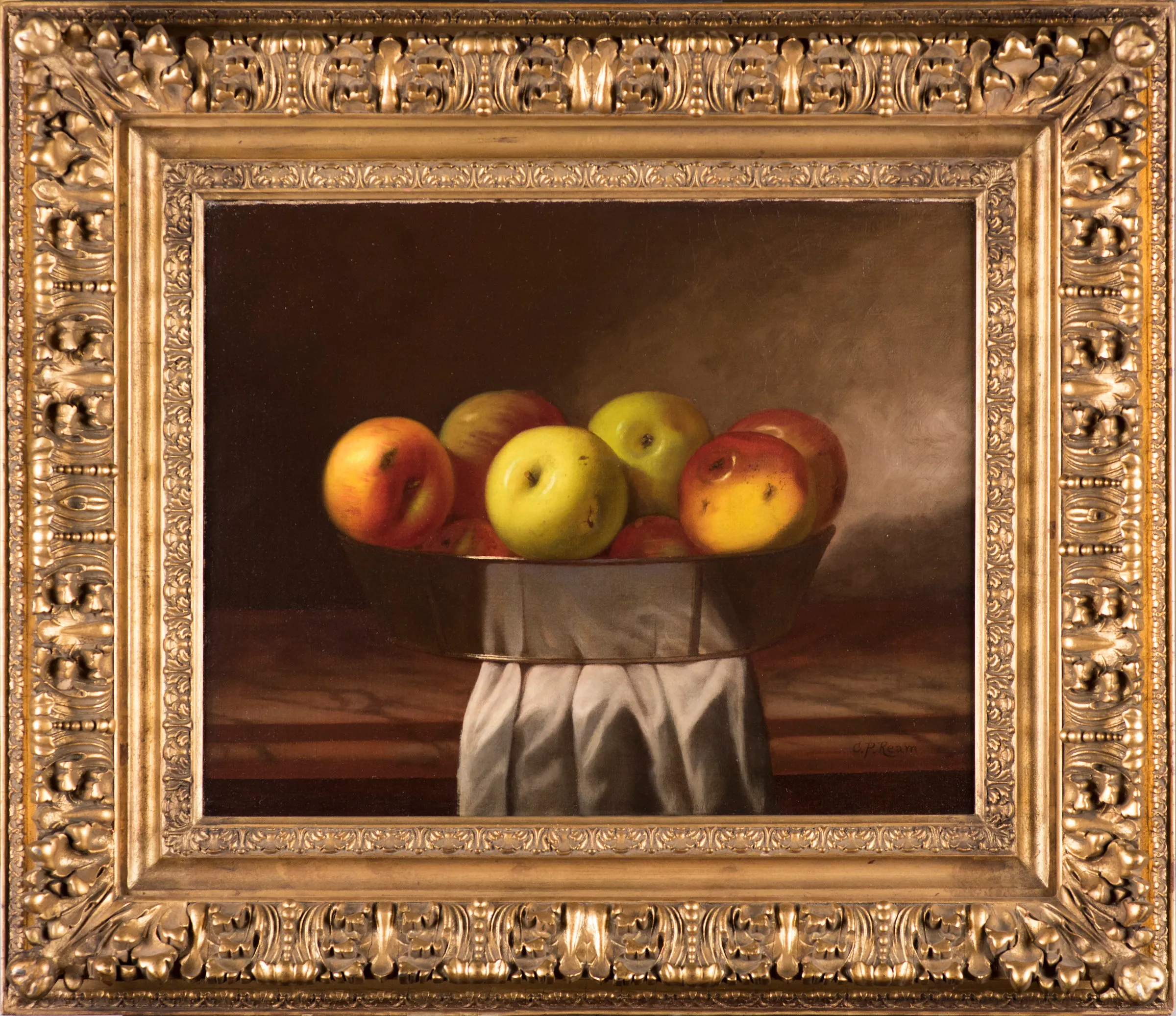 Cadurcis P. Ream (1837–1917), Still Life with Apples, c. 1870, Oil on canvas, 16 x 20 in., Signed lower right: C. P. Ream