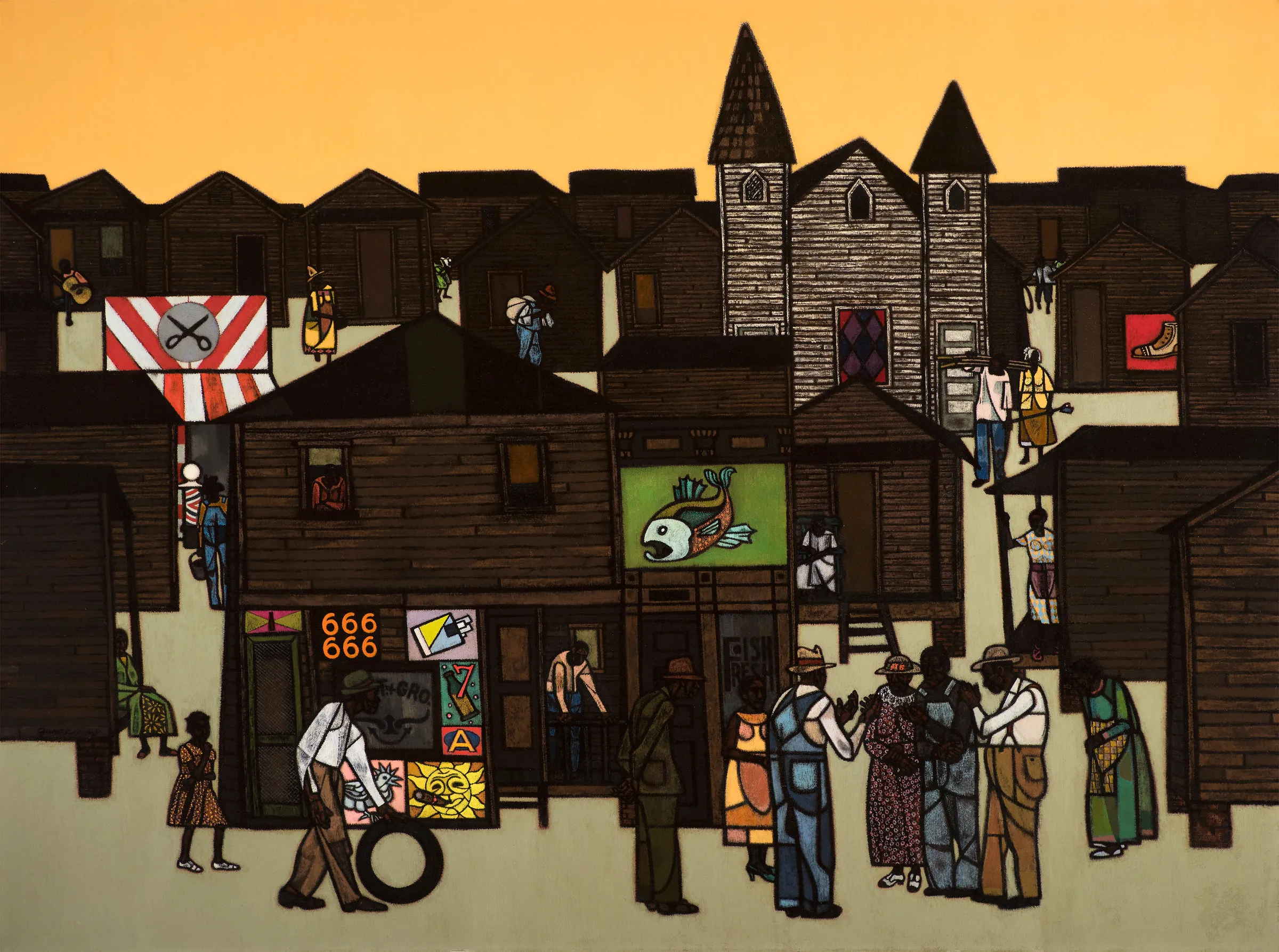 Robert Gwathmey (1903–1988), The Gathering, c. 1959, oil on canvas, 36 x 48 in., signed lower left: Gwathmey