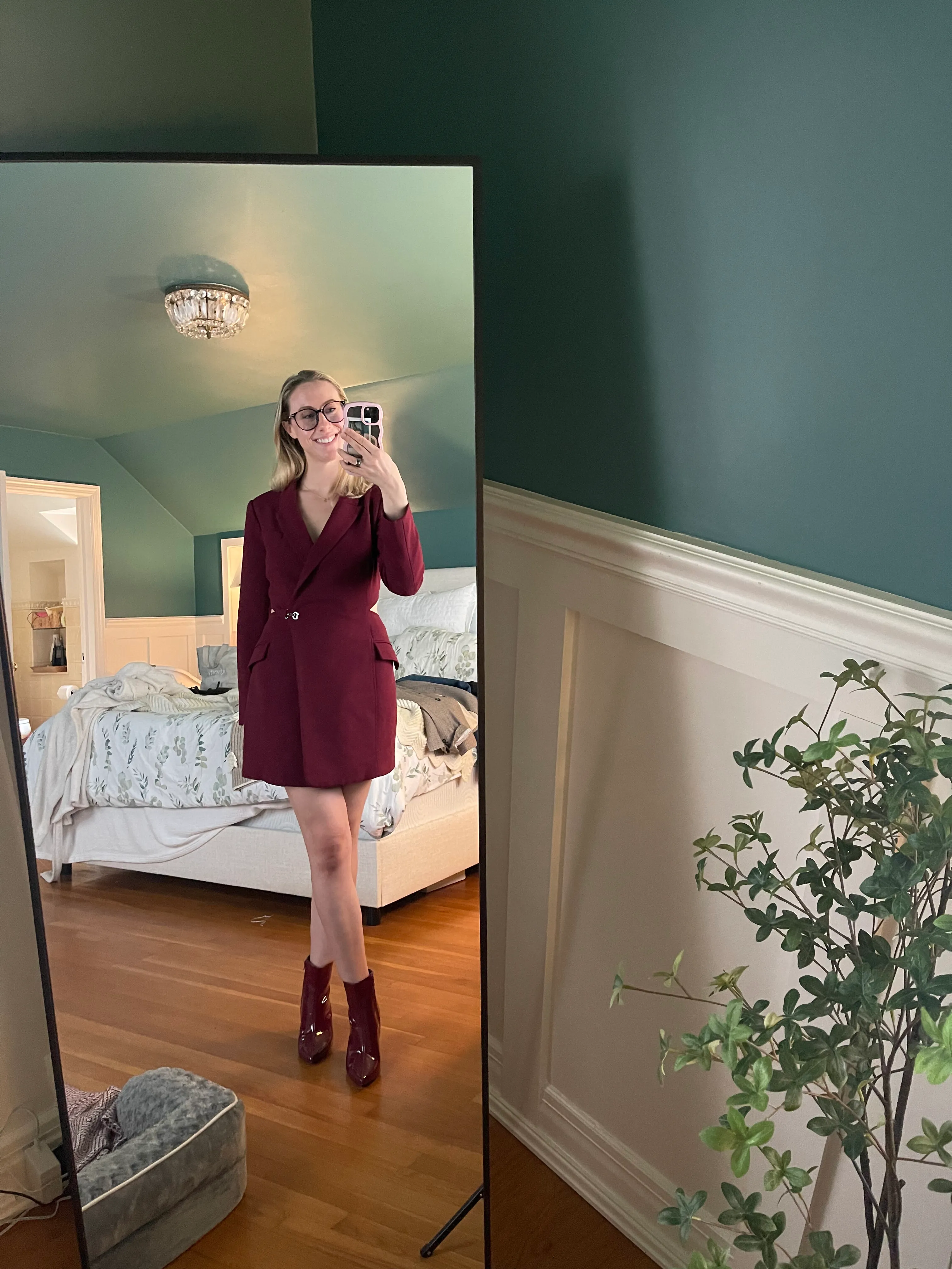 Melinda Godel, Burgundy Blazer Dress