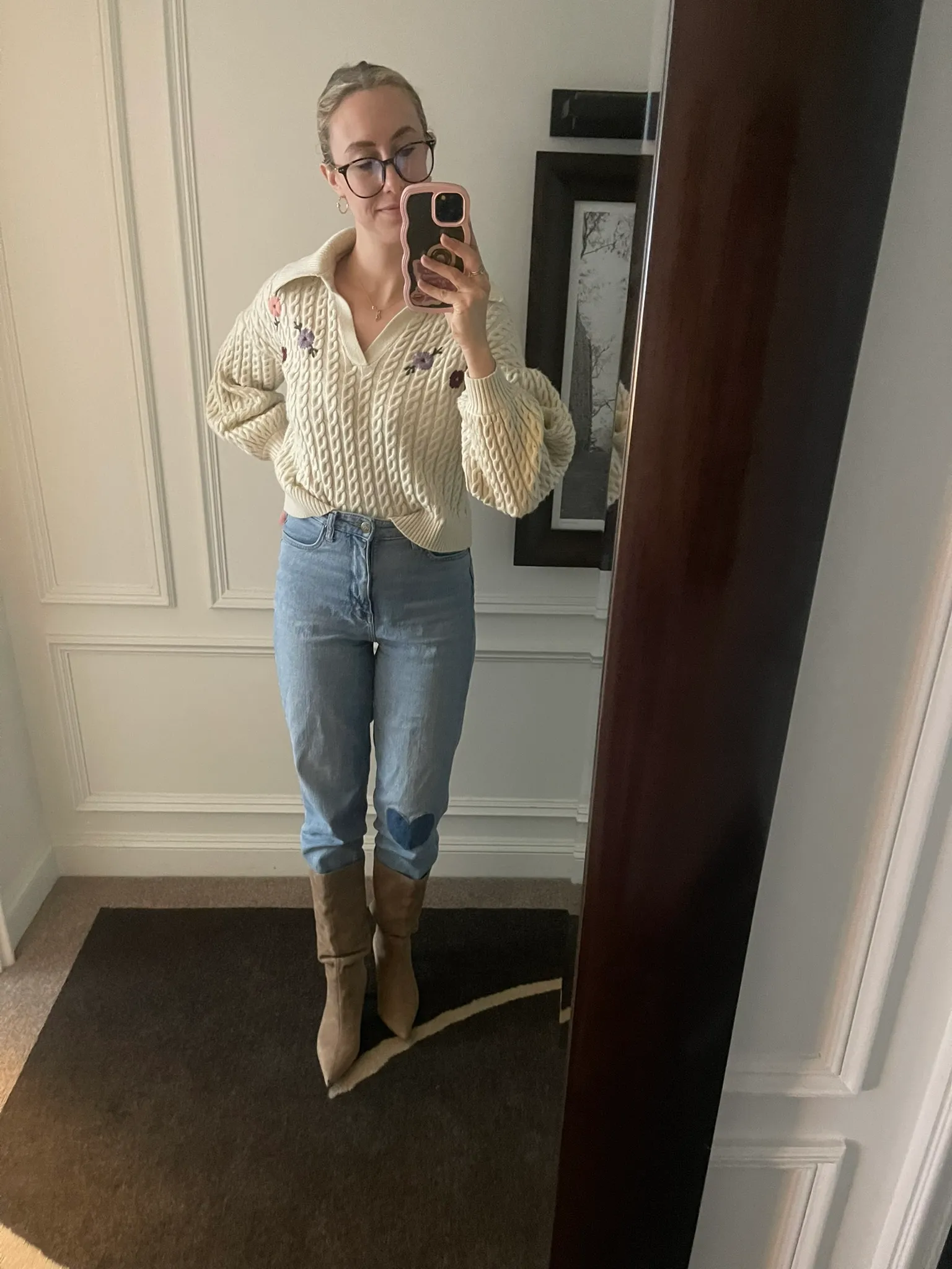 Melinda Godel, Cream Knit Heart Patch